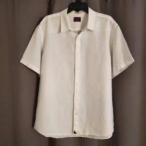 Untuckit Short Sleeve Men's Linen Shirt White XXL